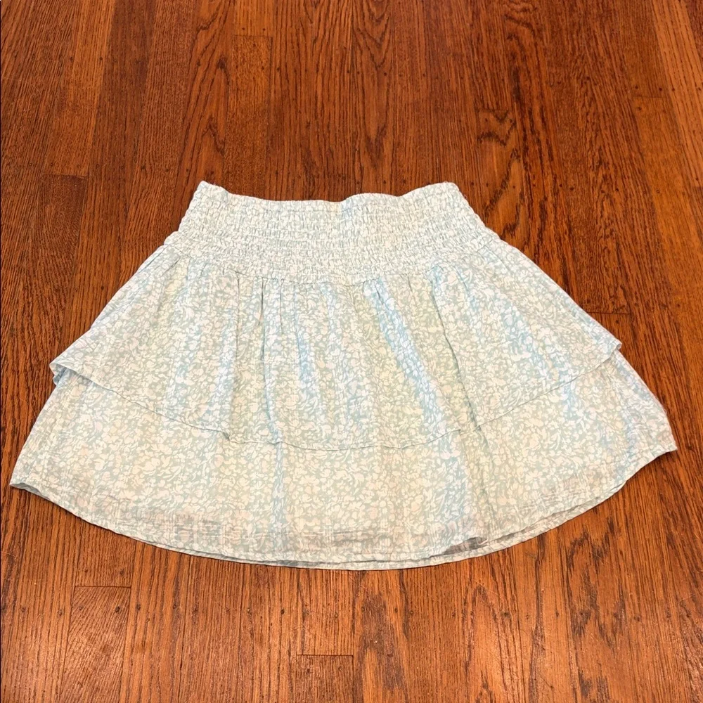 Abercrombie Kids Mint Green Floral Smocked Waist Skort‎ Girls 15/16 Women's 4/6